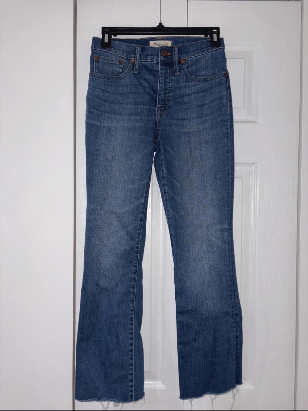 Madewell Cali Demi Boot Cut Denim Jeans Size 25 Raw Hem